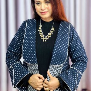 navy blue colour obby fabric jacket