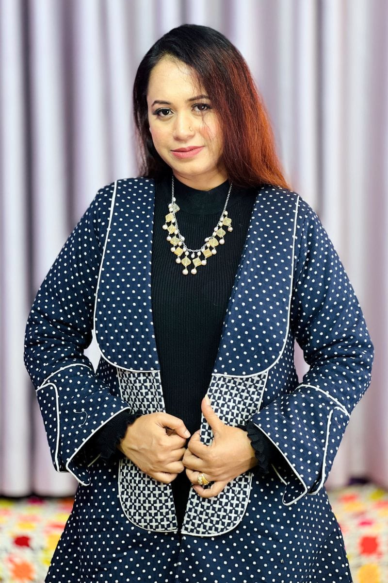 navy blue colour obby fabric jacket navy blue colour obby fabric jacket