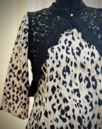 light beige color printed viscose georgette coaty set