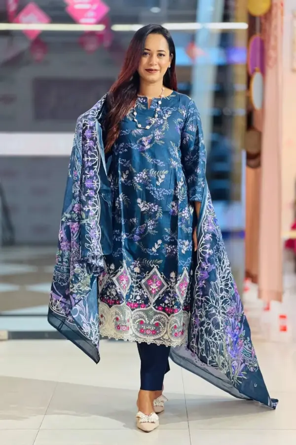 spring cotton machine embroidered salwawr suit