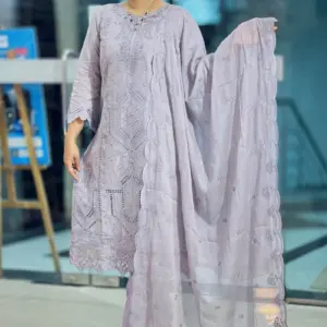 spring cotton machine embroidered salwar suit