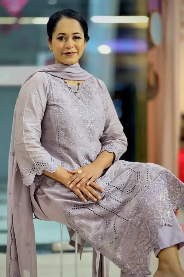 spring cotton machine embroidered salwar suit