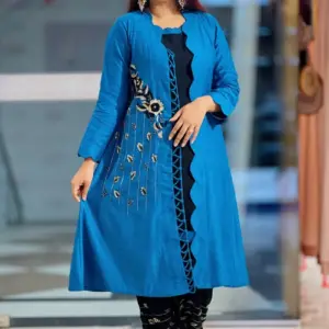 jacquard & viscose hand embroidered shrug set