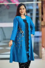 jacquard & viscose hand embroidered shrug set