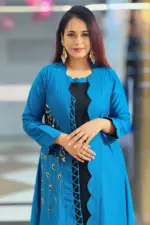 jacquard & viscose hand embroidered shrug set