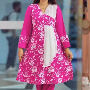 screen printed viscose & chickenkari fabric co ords