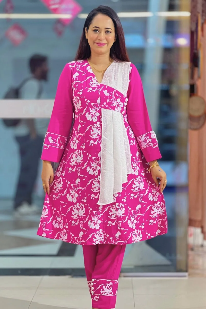 screen printed viscose & chickenkari fabric co ords screen printed viscose & chickenkari fabric co ords