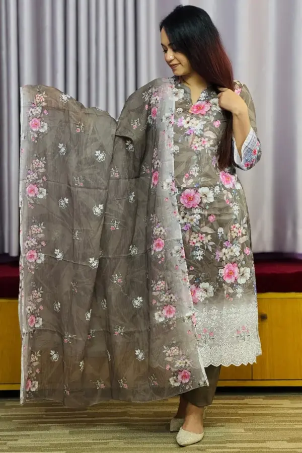 spring cotton machine embroidered & sequence