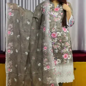 spring cotton machine embroidered & sequence