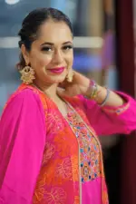 pink viscose & georgette printed shrug set