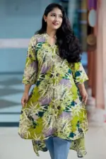green cherry fabric tops