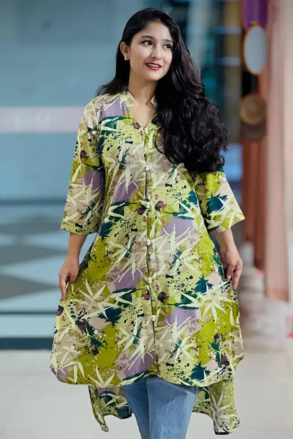 green cherry fabric tops