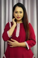 maroon colour chaina fabric co ords