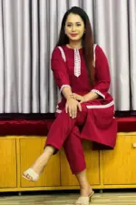 maroon colour chaina fabric co ords