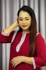 maroon colour chaina fabric co ords