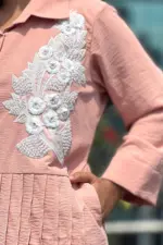 peach colour cy micro fabric co ord set
