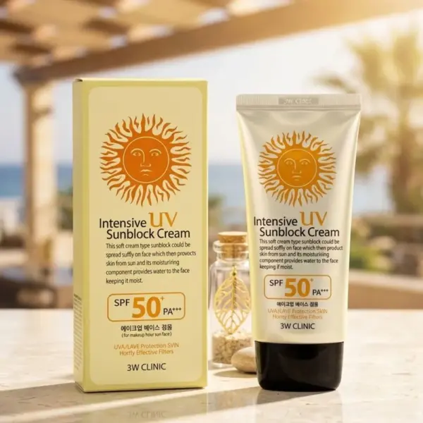 3w clinic intensive uv sunblock cream spf50+ pa+++ (70ml)