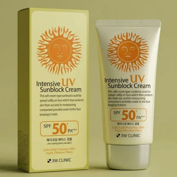 3w clinic intensive uv sunblock cream spf50+ pa+++ (70ml)