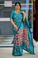 tussar dye saree with piping