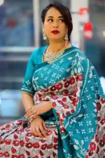 tussar dye saree with piping