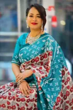 tussar dye saree with piping