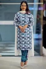 sky & black tie die printed & screen printed viscose co ords