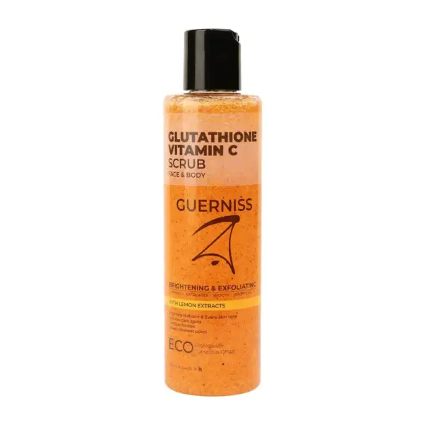 guerniss raw glutathione vitamin c face & body scrub 200ml