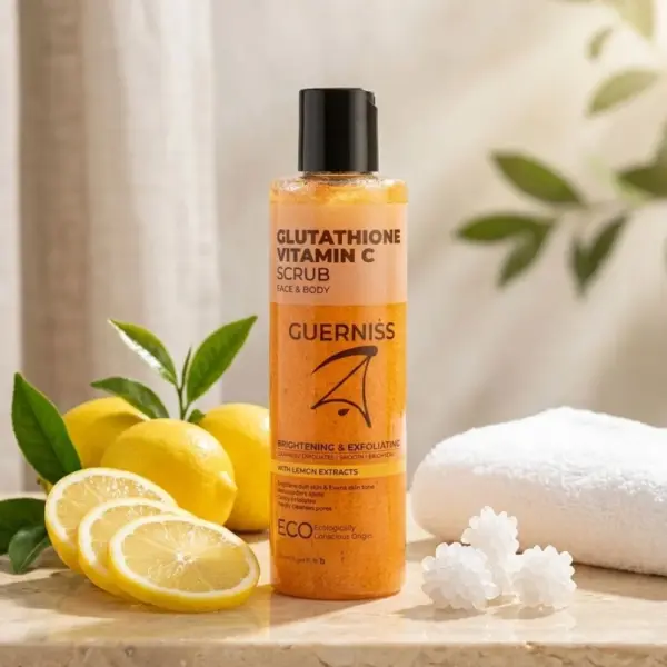guerniss raw glutathione vitamin c face & body scrub 200ml