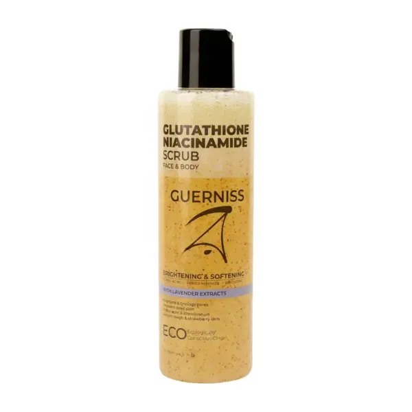 guerniss raw glutathione niacinamide body scrub 200ml
