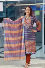 multi colord tat hand embroidered salwar suit