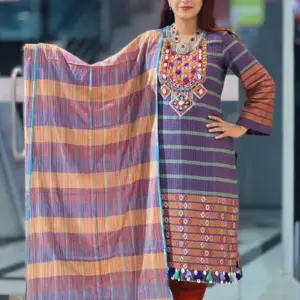 multi colord tat hand embroidered salwar suit