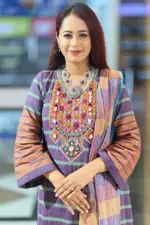 multi colord tat hand embroidered salwar suit