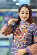 multi colord tat hand embroidered salwar suit