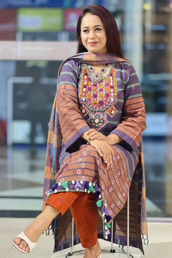 multi colord tat hand embroidered salwar suit
