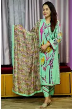 viscose & georgette screen printed salwar suit
