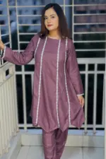 onion color jacquard cotton co ords set