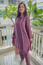 onion color jacquard cotton co ords set