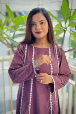 onion color jacquard cotton co ords set