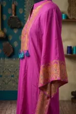 purple viscose screen printed kaftan