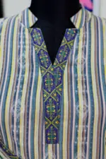 multi colour screen printed jacquard cotton kurti