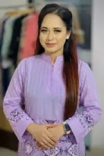 lavender color rayon jacquard screen printed kurti