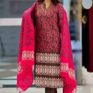 coffee colour viscose screen printed salwar suit