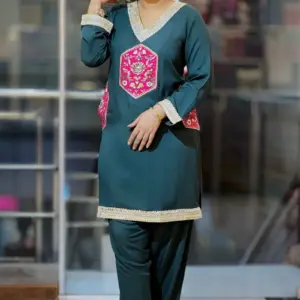 dark bottle colour fancy viscose co ords set