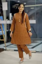 burnsianna color fancy chack printed co ords set