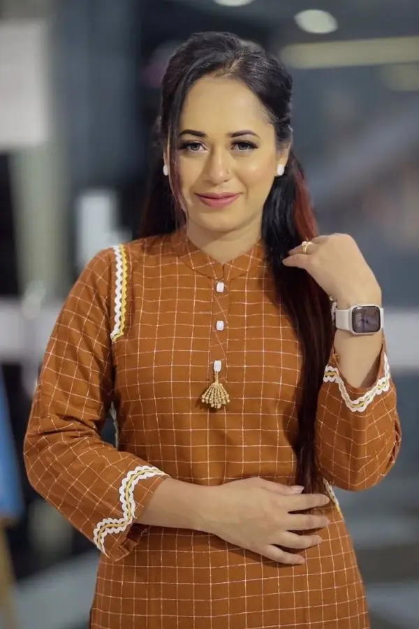 burnsianna color fancy chack printed co ords set