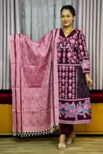 maroon jaam viscose screen printed salwar suit
