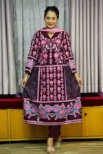 maroon jaam viscose screen printed salwar suit