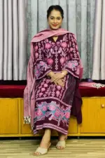 maroon jaam viscose screen printed salwar suit