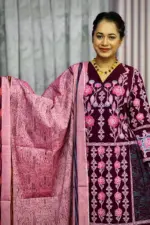 maroon jaam viscose screen printed salwar suit