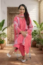 deep misty colour viscose screen printed salwar suit